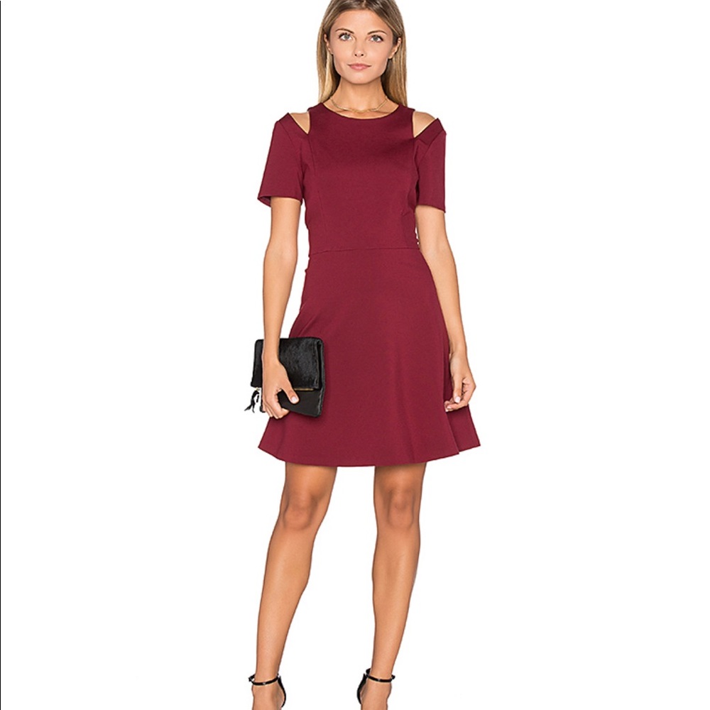 1. State Cutout Shoulder Fit & Flare Dress